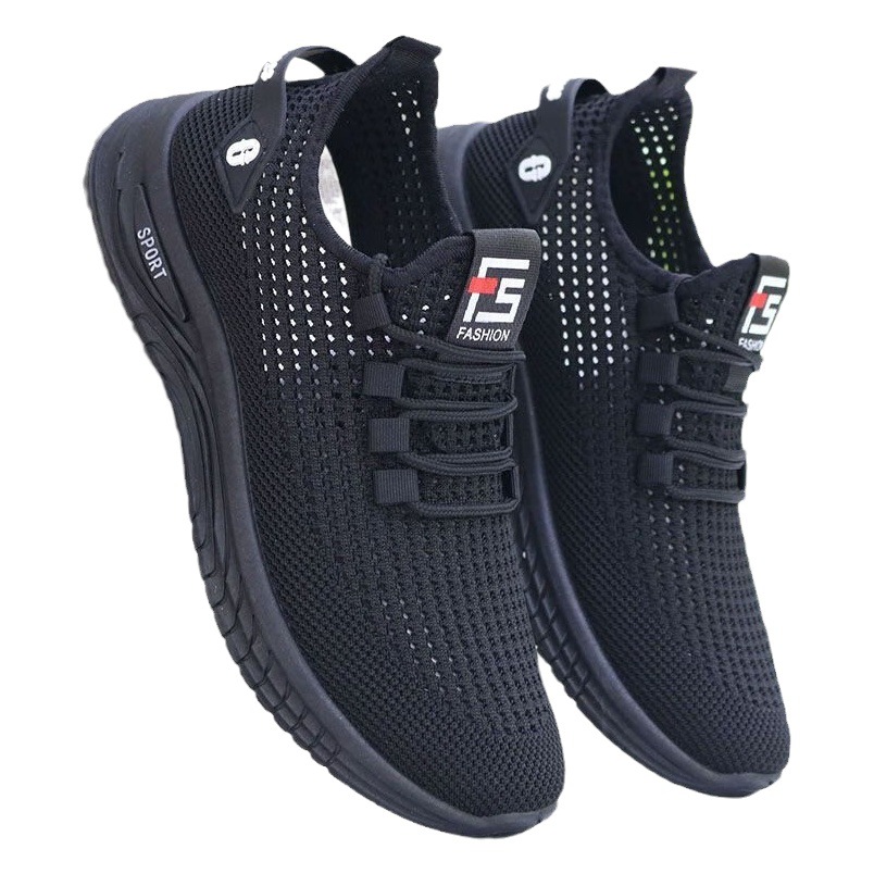 Slip-On Single Mesh Hollow Mesh Shoes Lightweight Soft-Soled Casual Sports Shoes Crocs Men's Summer Breathable Mesh Shoes