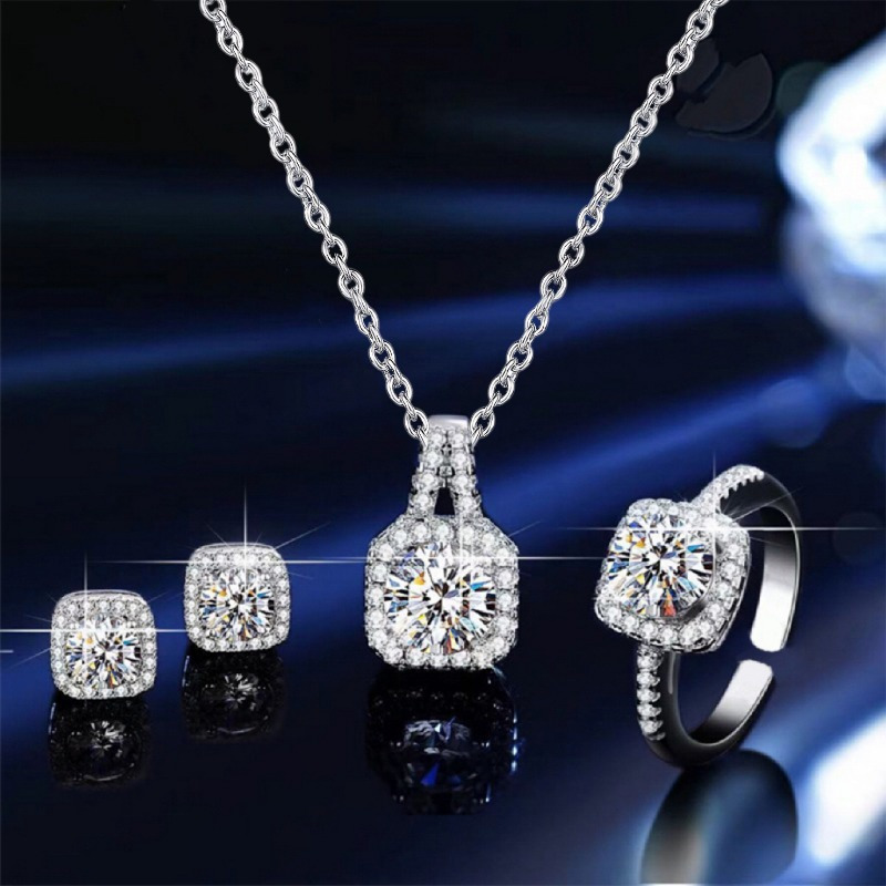 Cross-border Necklace Earrings Jewelry Women's European and American Hot-selling Necklace Light Luxury Niche Earrings Light Luxury High-end Jewelry suit