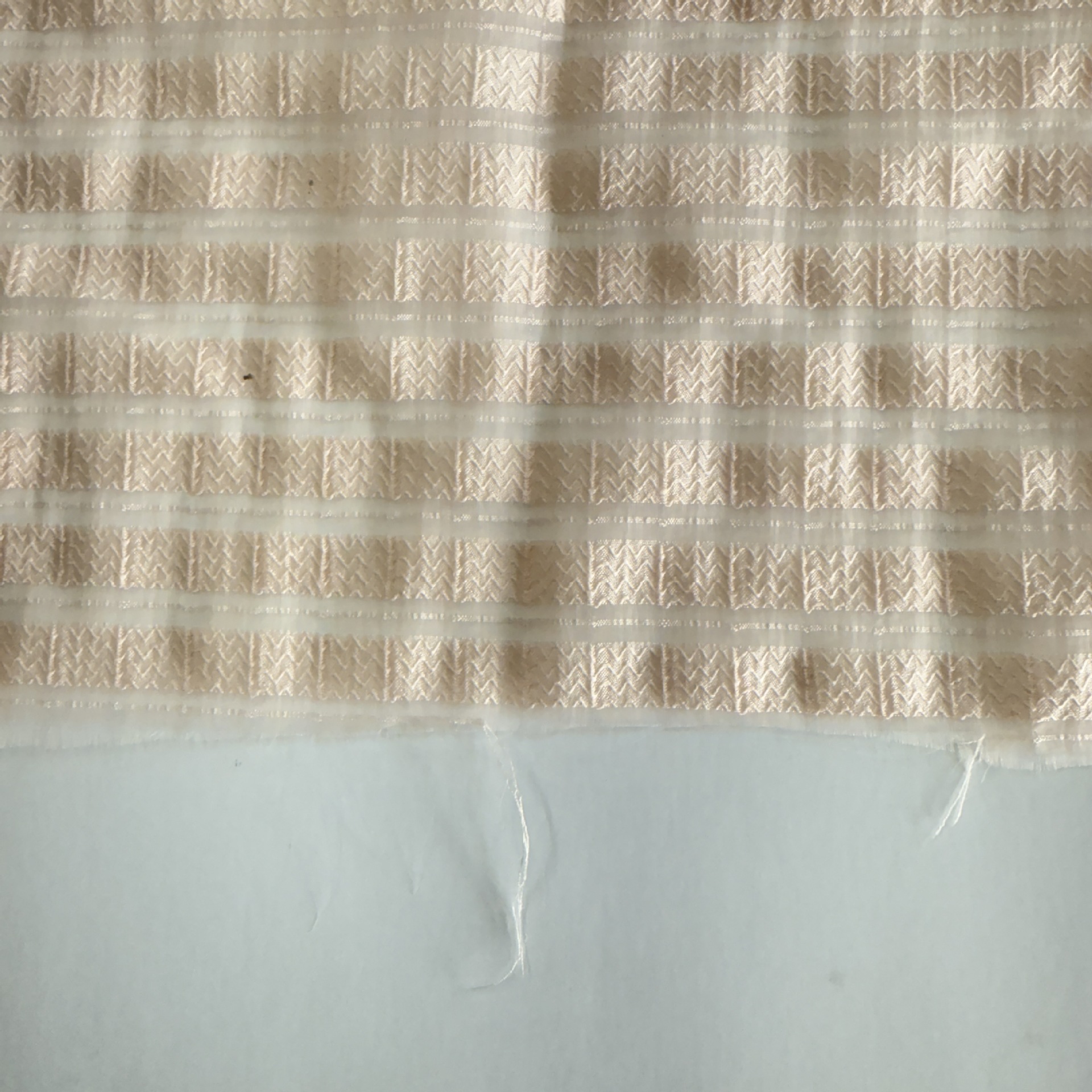 Picture of 75 Lyocell/25 Nylon Sonic Strip Orange Mesh Fabric Not Easy to Stretch Wholesale Hollow Texture for Women