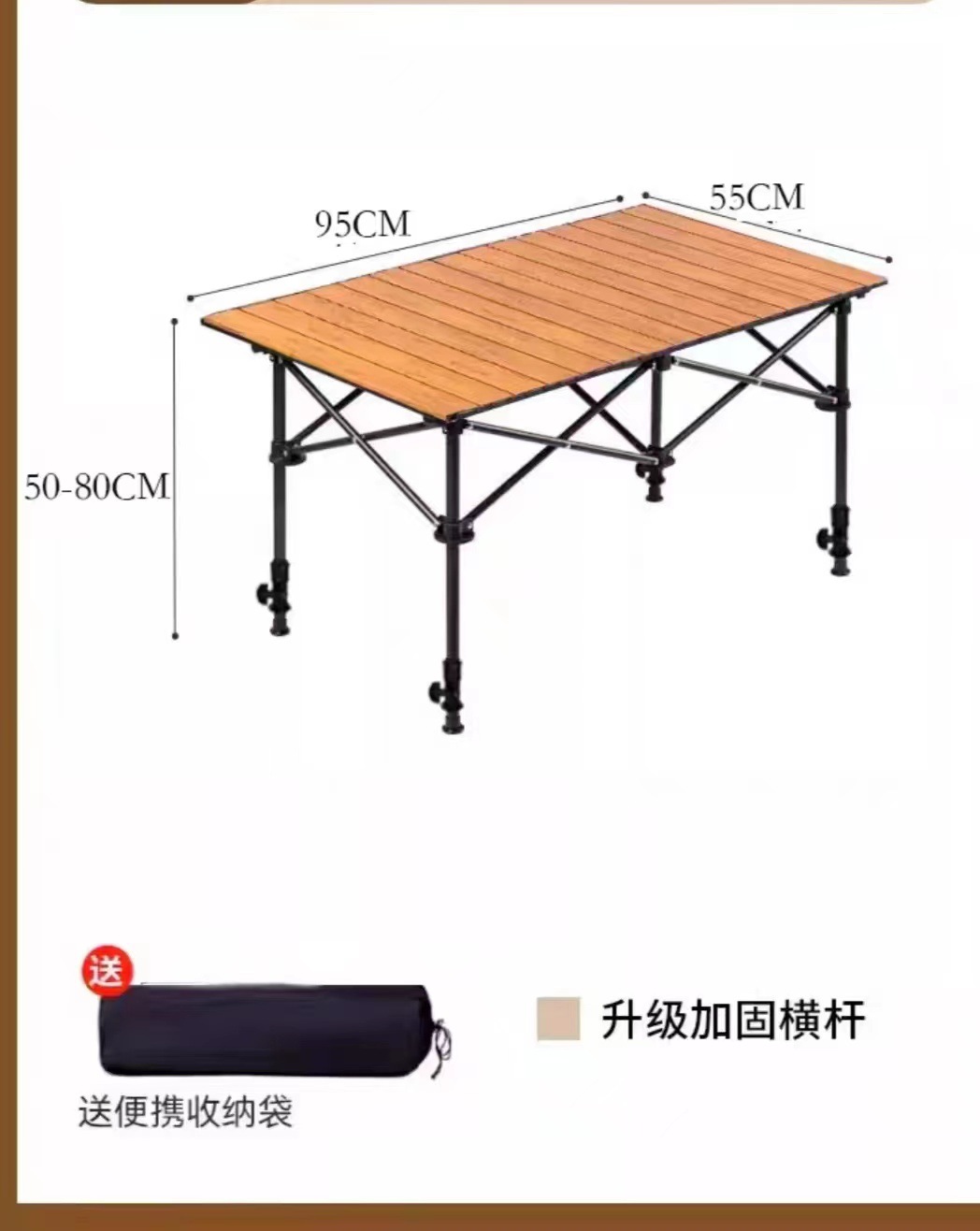 Picture of Wholesale Outdoor Folding Table Metal Egg Roll Table Portable Camping Picnic Table Stall Table Camping BBQ Self-driving Tour