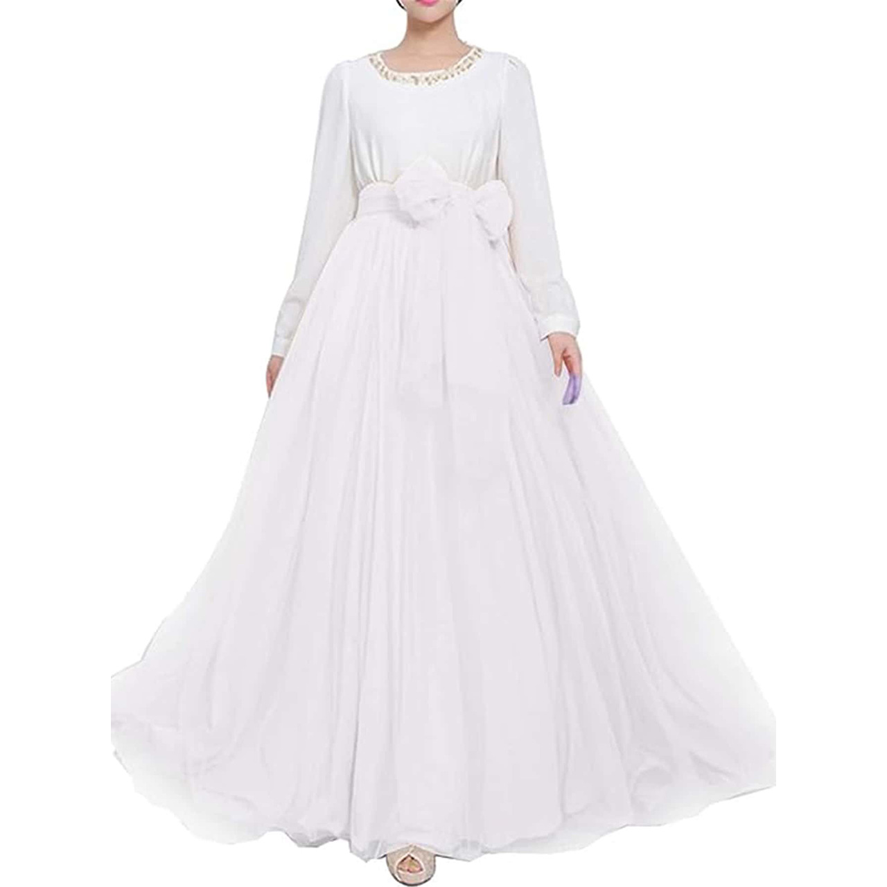 Cross-border Women's Long Bow Belt Cute Elegant Wedding Party Fluffy Large Swing Multi-layer Yarn Skirt