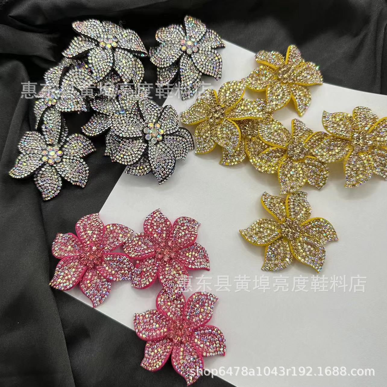 New rhinestone super flash shoes flower hair clip bag accessories high heels accessories leather shoes accessories shoes decoration