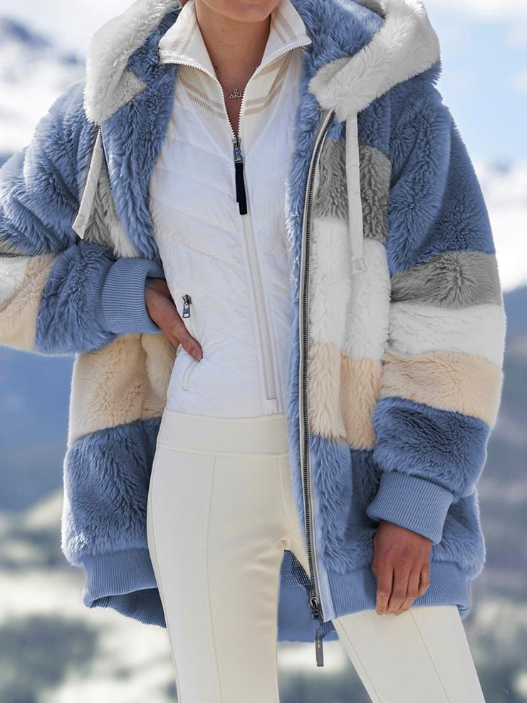 Picture of Original women's Coat cross-border durable color matching plush hooded loose coat Nordic autumn and winter women