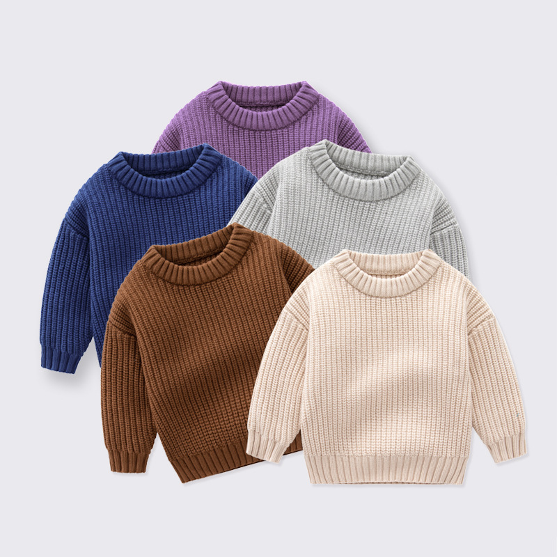 Picture of Foreign Trade Children's Clothing Factory Customized Baby Knitwear Loose Round Neck Girls and Boys Autumn and Winter Baby Knitwears Children's Knitwears