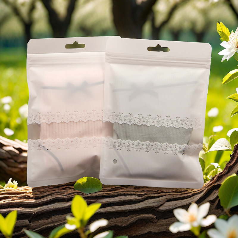 Women's Underwear Packaging Bag, Sun Protection Sleeve Mask, Self-Sealing Socks, Cotton Socks, Stockings, Transparent Bag, Lace Bag