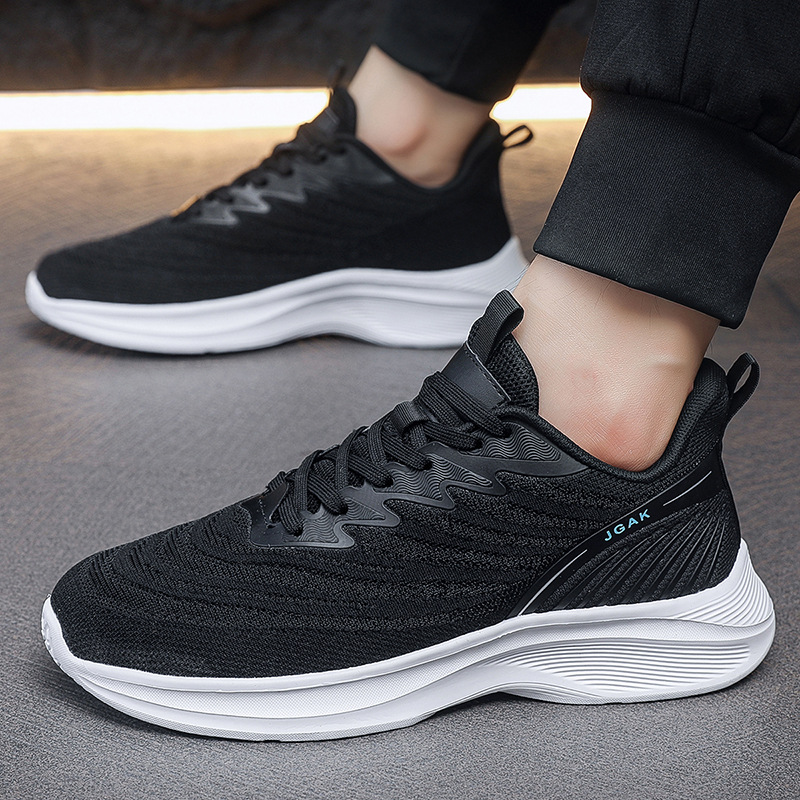 Cross-border plus size Men's Shoes Quanzhou sneaker Lightweight Casual Running Shoes Breathable Flying Woven Men's Casual Shoes Travel Shoes
