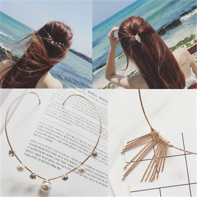 Jin Yan New Style Rear Wearing Hair Hair Accessories Fashion Sweet Alloy Rhinestone Hair Belt Bridal Headwear
