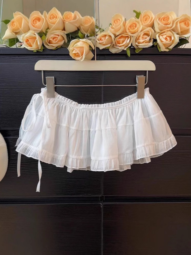 [in stock Straight Hair] Bonus Artifact Stacked Wearing One-Piece Waist Lace Lace Tie-Up Tutu Skirt Skirt Fart Curtain Skirt