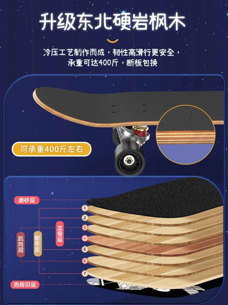 Sway manufacturers skateboard beginners girls professional boys and girls brush street four-wheel double warped short board scooter generation