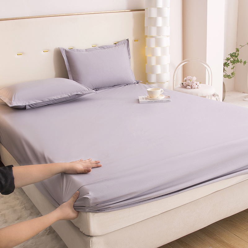 Cross-border foreign trade solid color sanding bed hat in stock supply foreign trade size waterproof bedspread hotel homestay Simmons