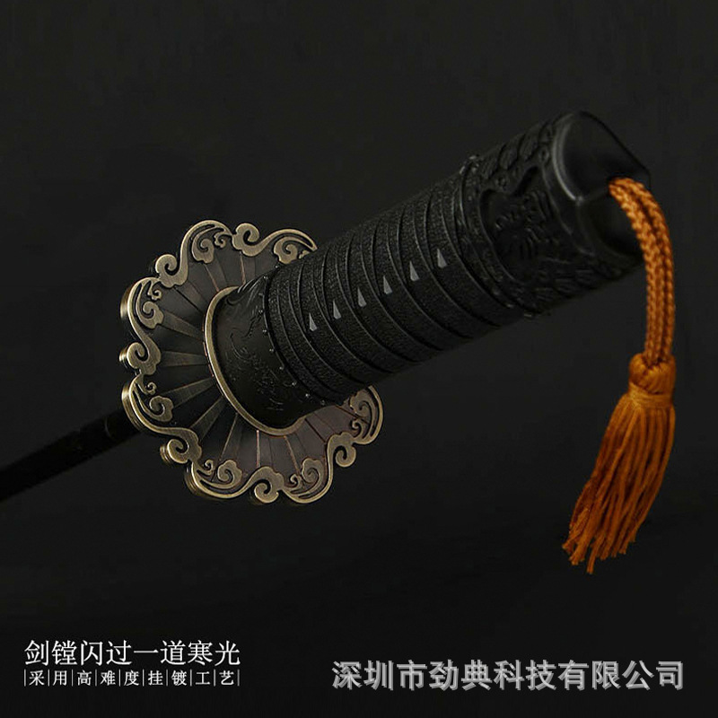 Picture of Spot Wholesale Fully Automatic Men's Folding Wind-Resistant Reinforced Thickened Creative Samurai Handle Umbrella Japanese Samurai Umbrella