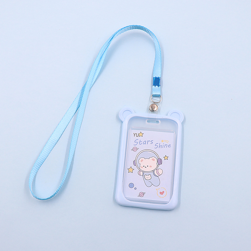 Picture of Campus Student Silicone Mickey Card Holder with Lanyard Bus Card Access Card Hanging Card Certificate Meal Card Factory Card Holder