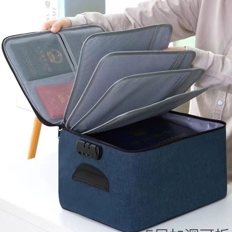 Picture of Household multi-layer large-capacity multi-function travel box certificate storage bag certificate document passport card bag finishing bag