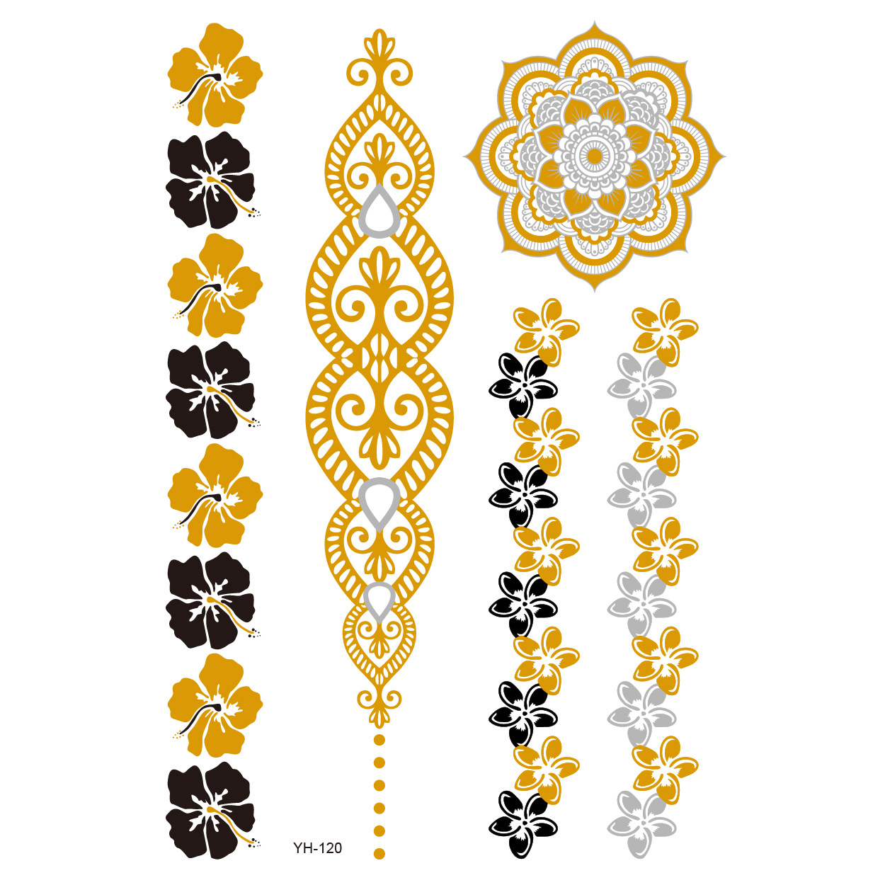 Picture of Bronzing tattoo stickers manufacturers in stock wholesale waterproof tattoo stickers fashion tattoo stickers