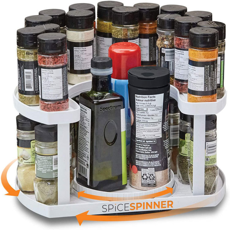Amazon's new 2-layer rotating storage rack SPICE Kitchen double-layer seasoning bottle storage rack