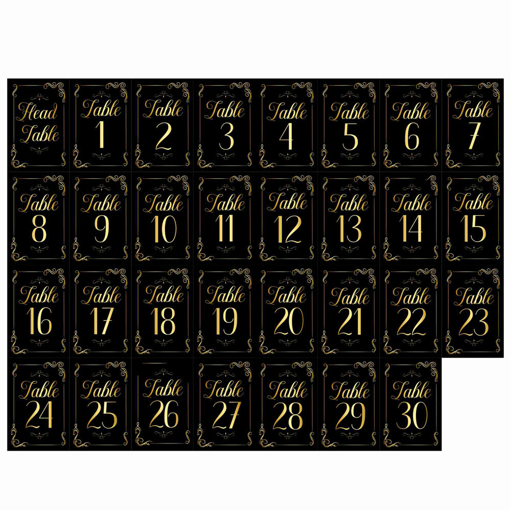 Cross-Border New High-End Paper Digital Seat Card Wedding Event Table Wedding Party Banquet Birthday Table Sign