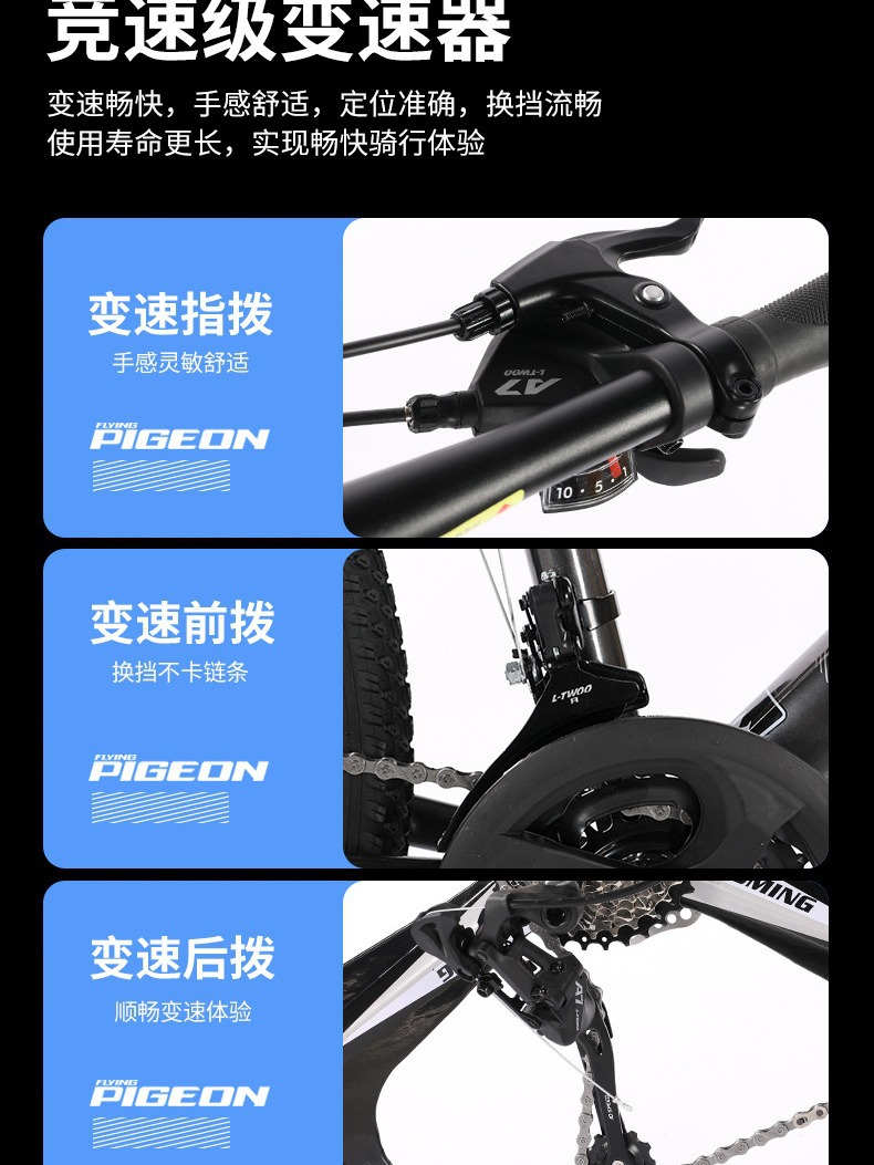 Picture of Flying Pigeon Brand Mountain Bike Men's Variable Speed Off-Road Bike Teenagers Middle School Students Ladies Road Racing Adult