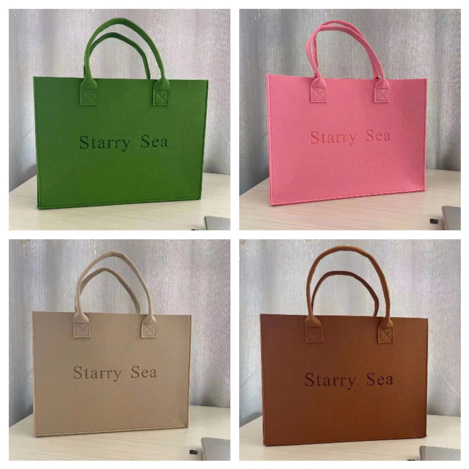 Little Red Book Internet Celebratory Felt Tote Bag Large Capacity Handbag Letter Shoulder Bag Gift Bag