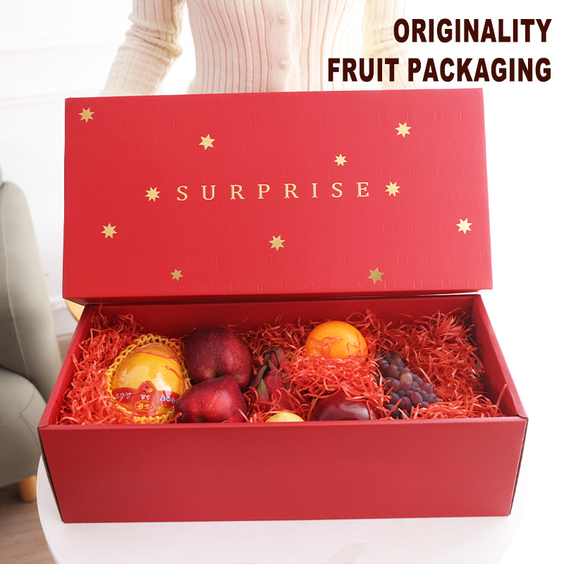 High-grade fruit packaging box gift box empty box bronzing universal flower gift box large gift box for lovers girlfriends gift box