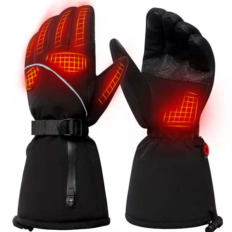 Cross-Border Heated Gloves for Cold Protection, Rechargeable Heating, Essential for Outdoor Skiing and Cycling, Thickened Electric Heating for Men and Women