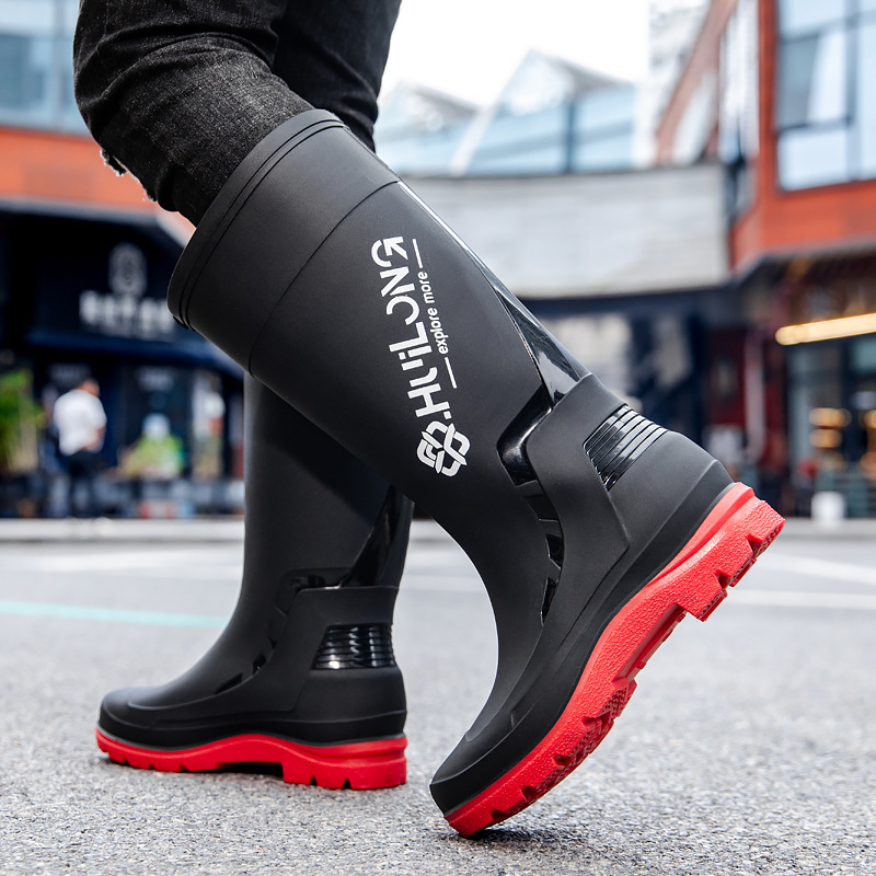 Thickened Wear-resistant Cross-border Rain Shoes Men's Water Shoes Rain Boots Water Boots Non-slip Waterproof High-barrel Long-barrel Fishing Labor Protection Rubber Shoes