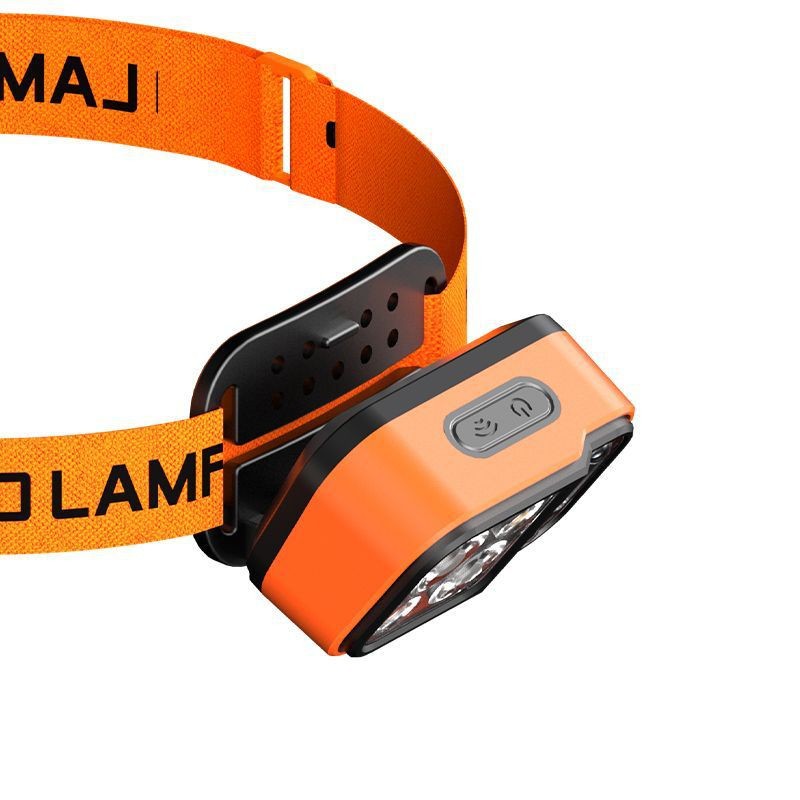 Picture of Cross-border new three-light source LED intelligent induction charging headlight outdoor riding running fishing portable small headlight