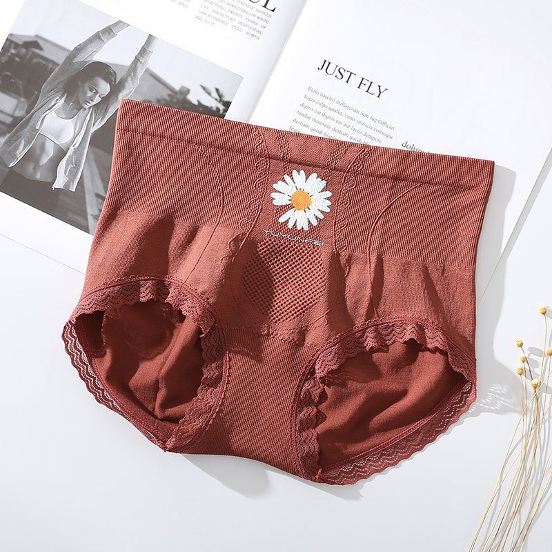 Picture of Foreign trade mid-waist tummy panties female sexy girl Daisy panties wet hip seamless briefs