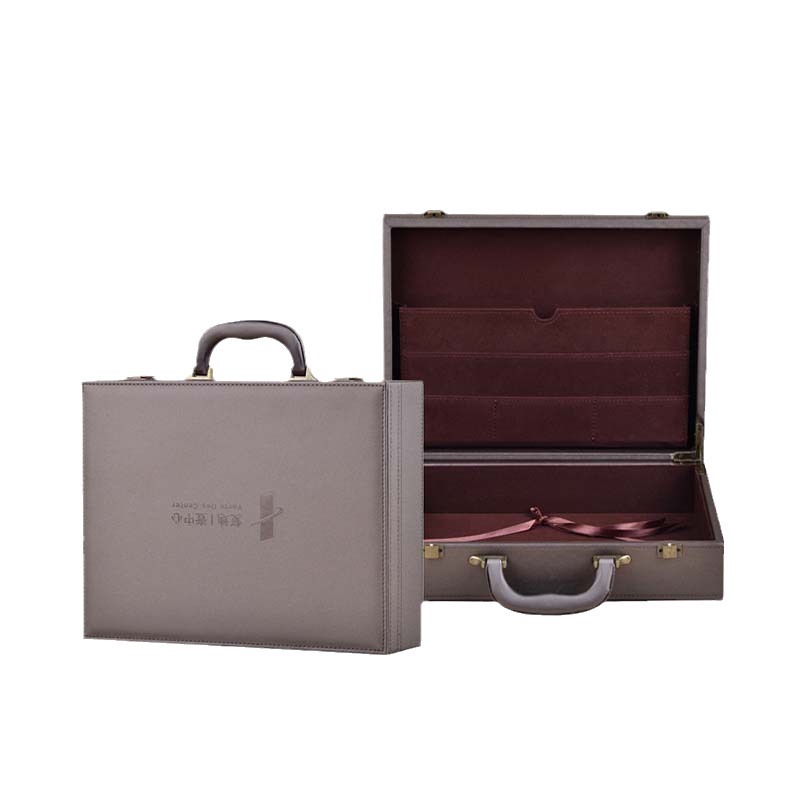 Picture of Customized Delivery Box Real Estate Property Delivery Key Box Satchel Property A4 Document Contract Gift Packaging Leather Box