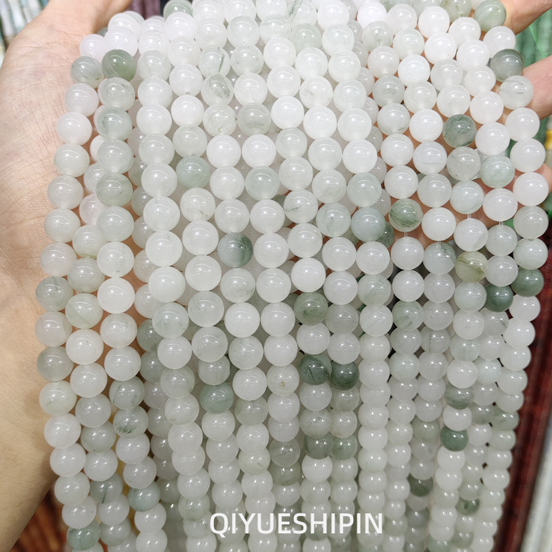 Picture of Tian Shan Cui round beads ice Jade loose beads natural jade round beads handmade diy bracelet jewelry accessories in stock wholesale