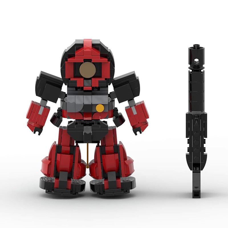 Cross-Border Domestic Moc Building Blocks Small Particles Compatible with Lego Set Shiya Special Big Magic Red Mecha Robot