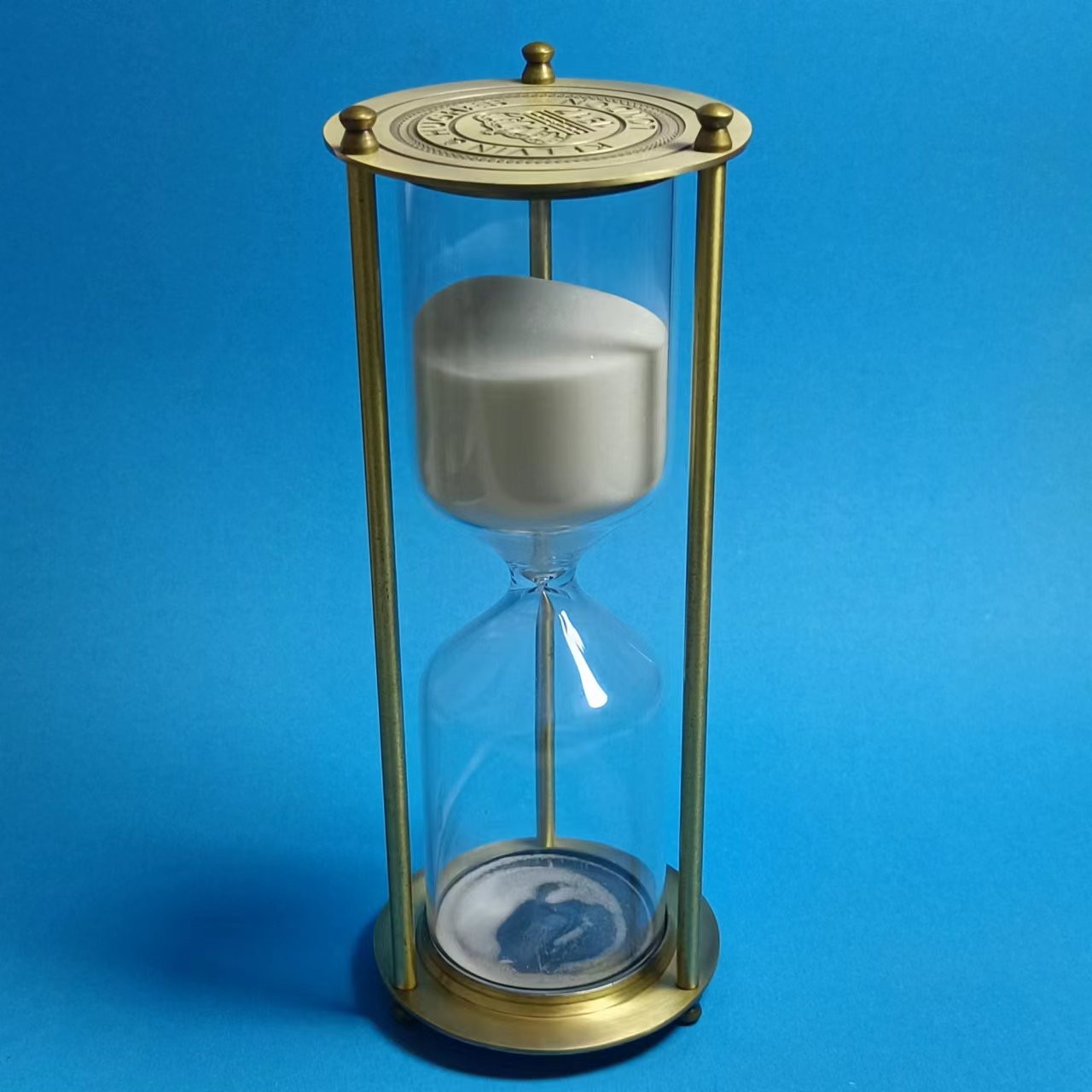 Picture of Vintage Metal Hourglass 1917 Crown Glass Hourglass Timer Gift Ornaments Home Decoration Gift Crafts