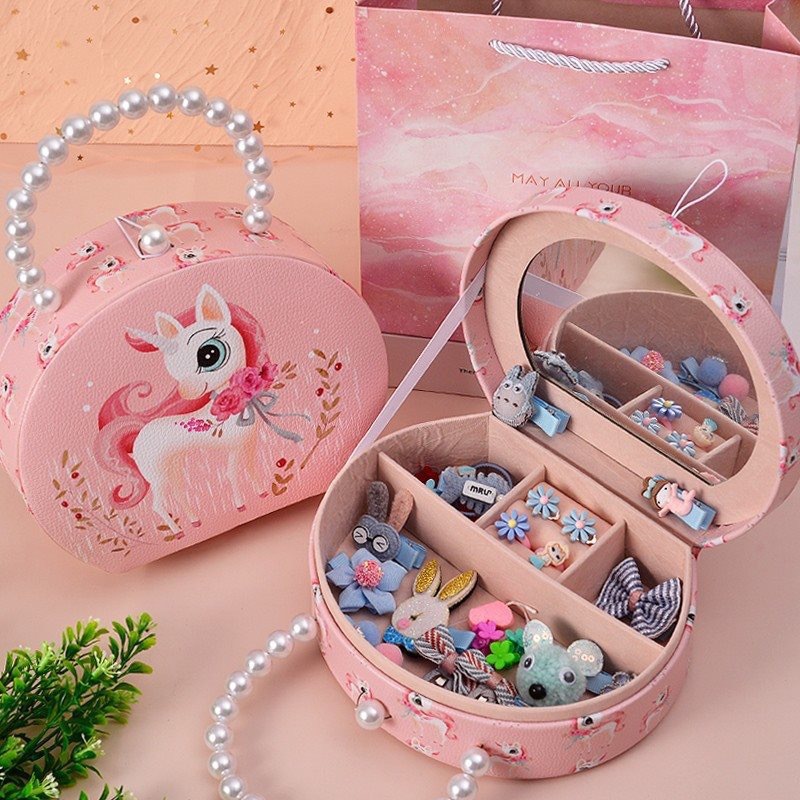 Cartoon Children's Unicorn Jewelry Box Girls Birthday Gift Jewelry Small Shoulder Bag Girls Toy Bag Manufacturer Wholesale