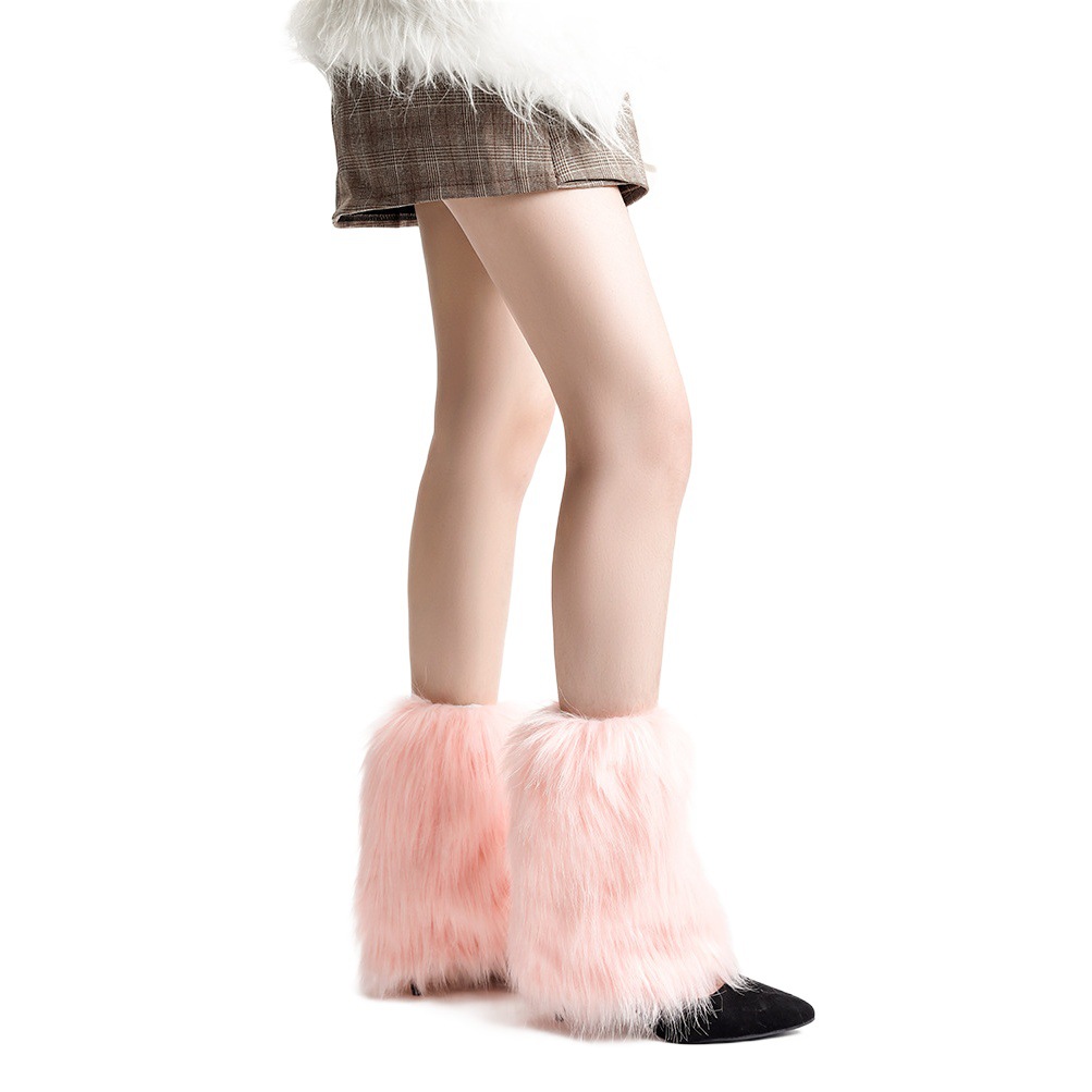 Autumn and Winter Imitation Fox Fur Foot Socks Warm Leg Cover Thickened Boots Cover Hot Girls Pile Socks Women's Plush Foot Cover Long and Short