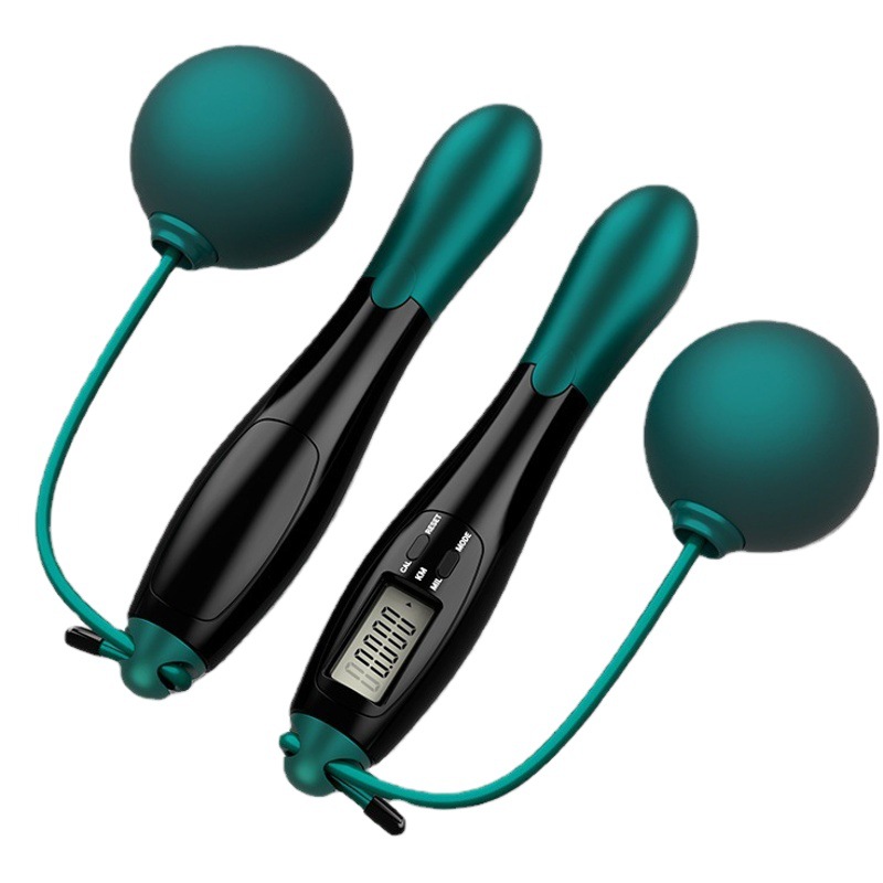 Cordless counting skipping rope fitness exercise weight-bearing electronic wireless steel wire skipping rope intelligent student professional counting skipping rope