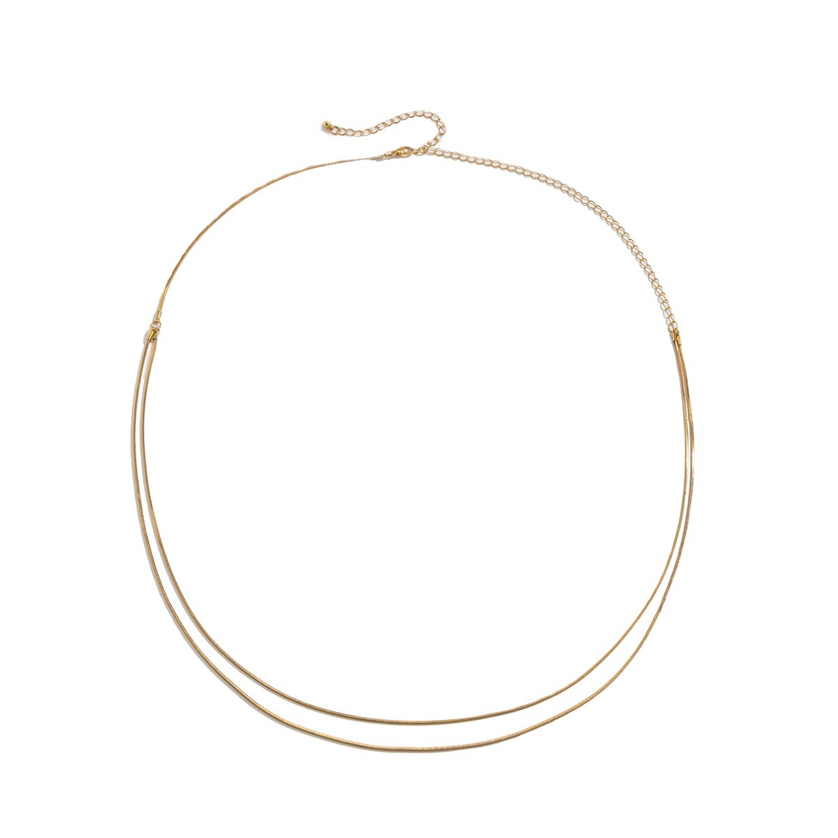Picture of European and American Cross-border Jewelry Simple Double-layer Titanium Steel Plating 18K Gold Thin Snake Bone Waist Chain Women's Trendy Thin Chain Body Chain