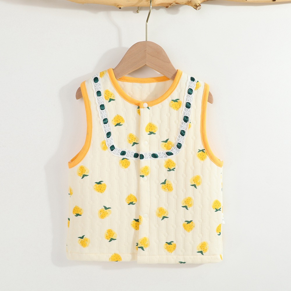 Picture of Baby Vest Warm Padded Cotton Class a Pure Cotton Spring and Autumn Men's Newborn Vest Women's Clothes 6 Baby's Waistcoat