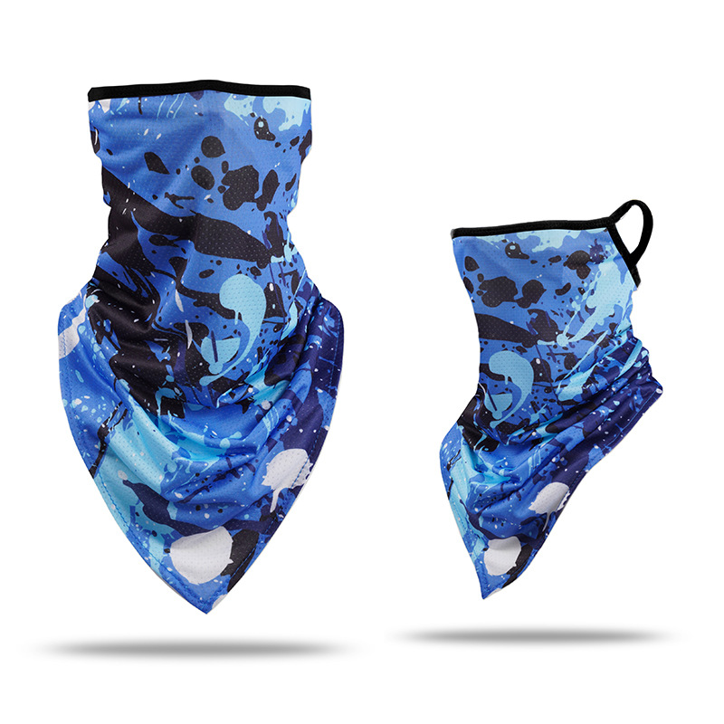 Picture of Ice Silk Ear Hanging Mask Triangle Towel Neck Set Mesh Sunscreen Outdoor Riding Fishing Windproof Scarf Men's and Women's Face Towel Summer