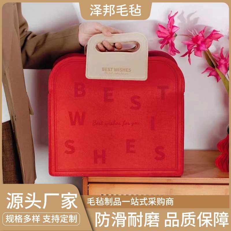 in stock Felt Bag New Promotional Gift Felt Handbag Large Capacity Tote Bag Accompanying Gift Shopping Bag Logo