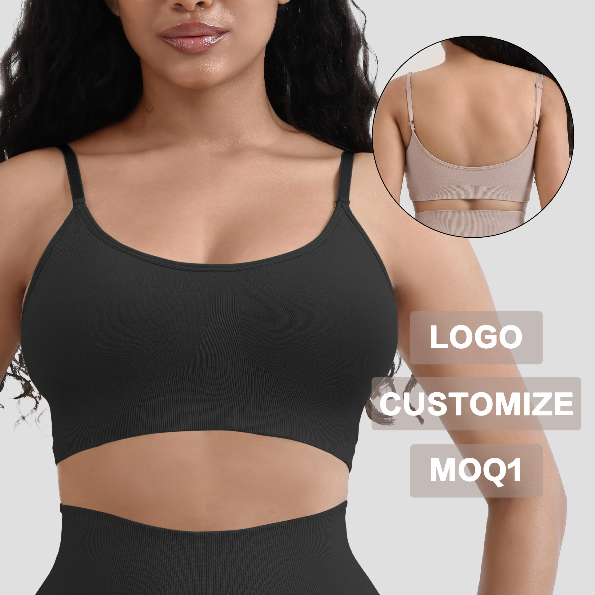 Foreign Trade Seamless Detachable Chest Pad One-piece Vest No Steel Rings Parammary plus size Bra Large Chest Shown Small Underwear for Women