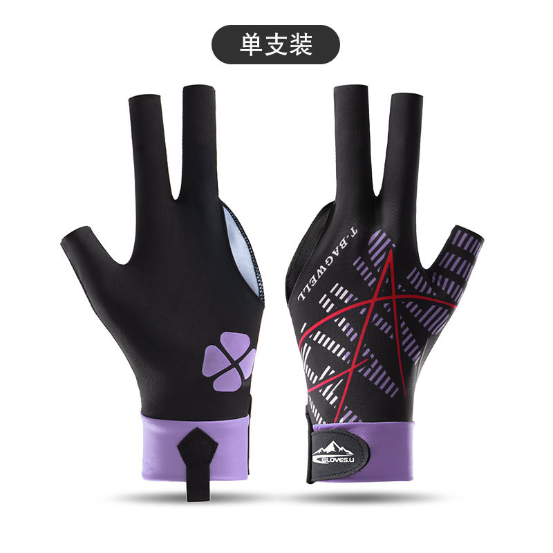 Picture of Billiards Gloves Exposed Three-Finger High Elastic Breathable Lightweight Snooker Billiard Gloves Non-Slip Left Hand Single for Men and Women