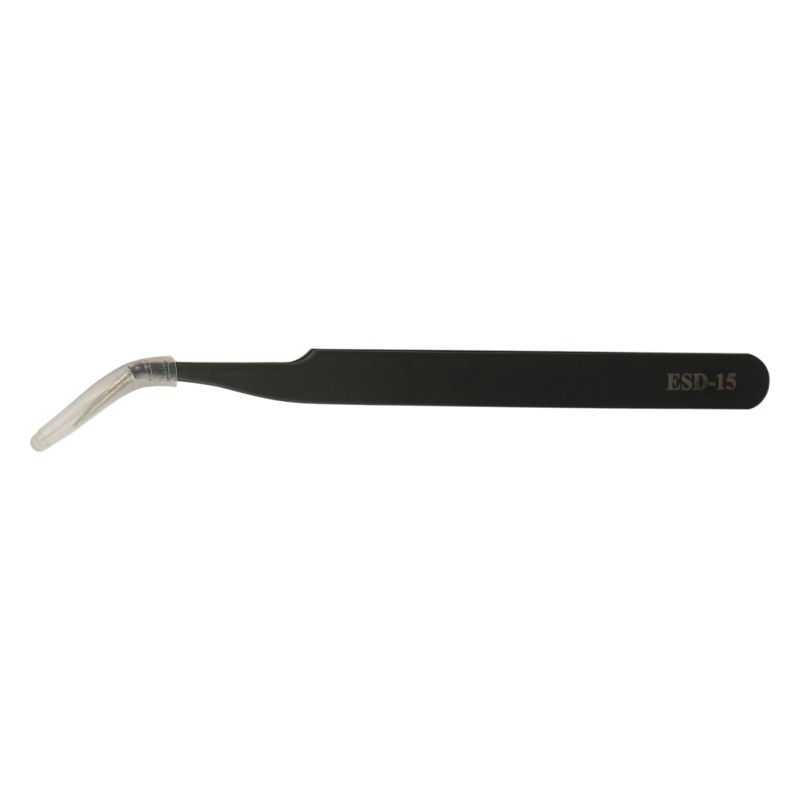 Anti-static tweezers ESD-15 clip column thin pointed tip stainless steel elbow long pointed camera kneader