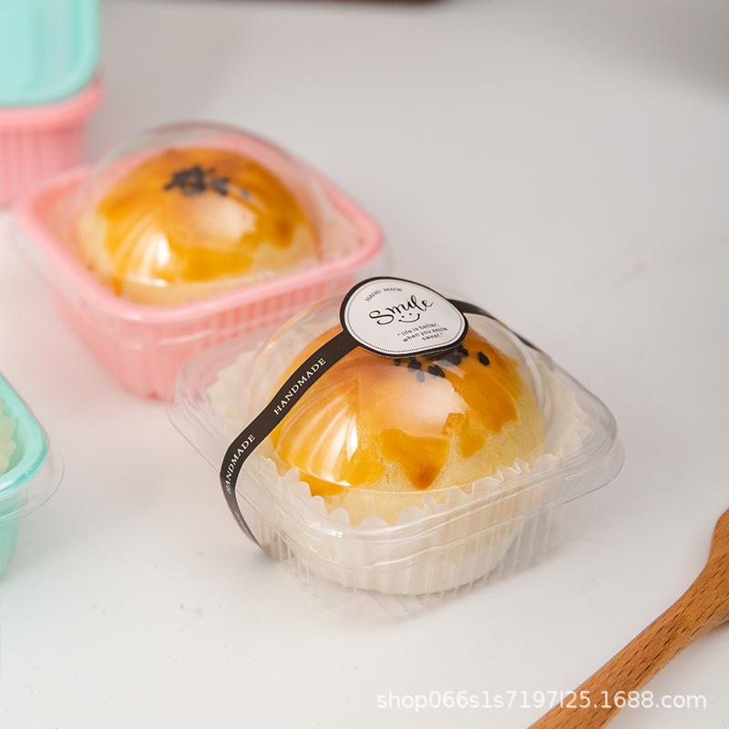 Egg Yolk Crisp Packaging Single Base Thickened with Cover Snow Mei Niang Moon Cake 63-75g Round Blister Packaging Box