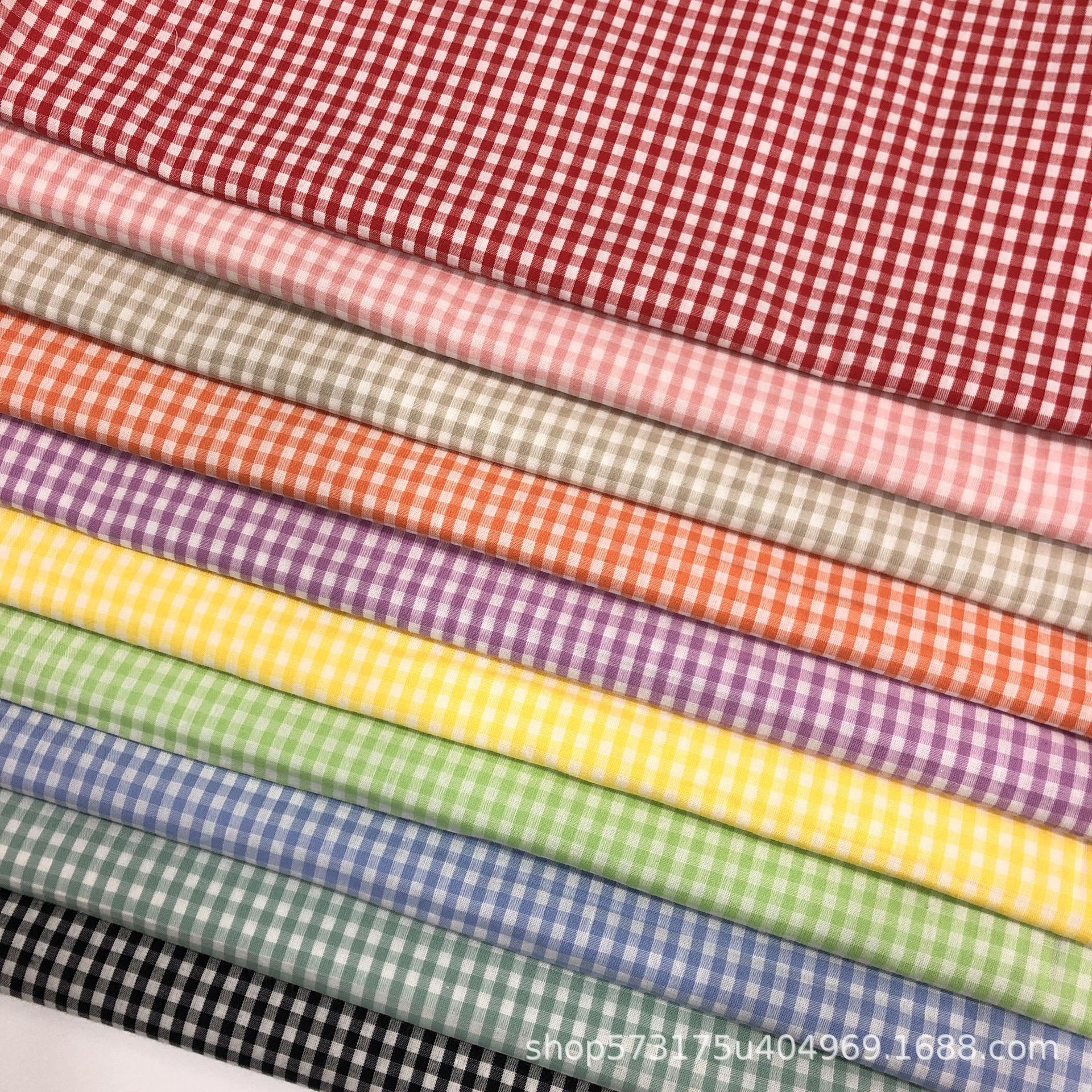 Spring and summer cotton color plaid classic children's shirt dress pants hair ring cushion tablecloth fabric