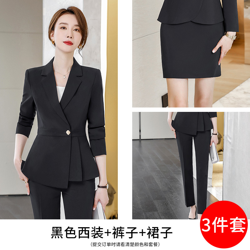 Picture of Grey Professional Suit Female Dress Hotel Manager Interview Civil Servant Work Clothes Suit Jacket Female Spring and Autumn