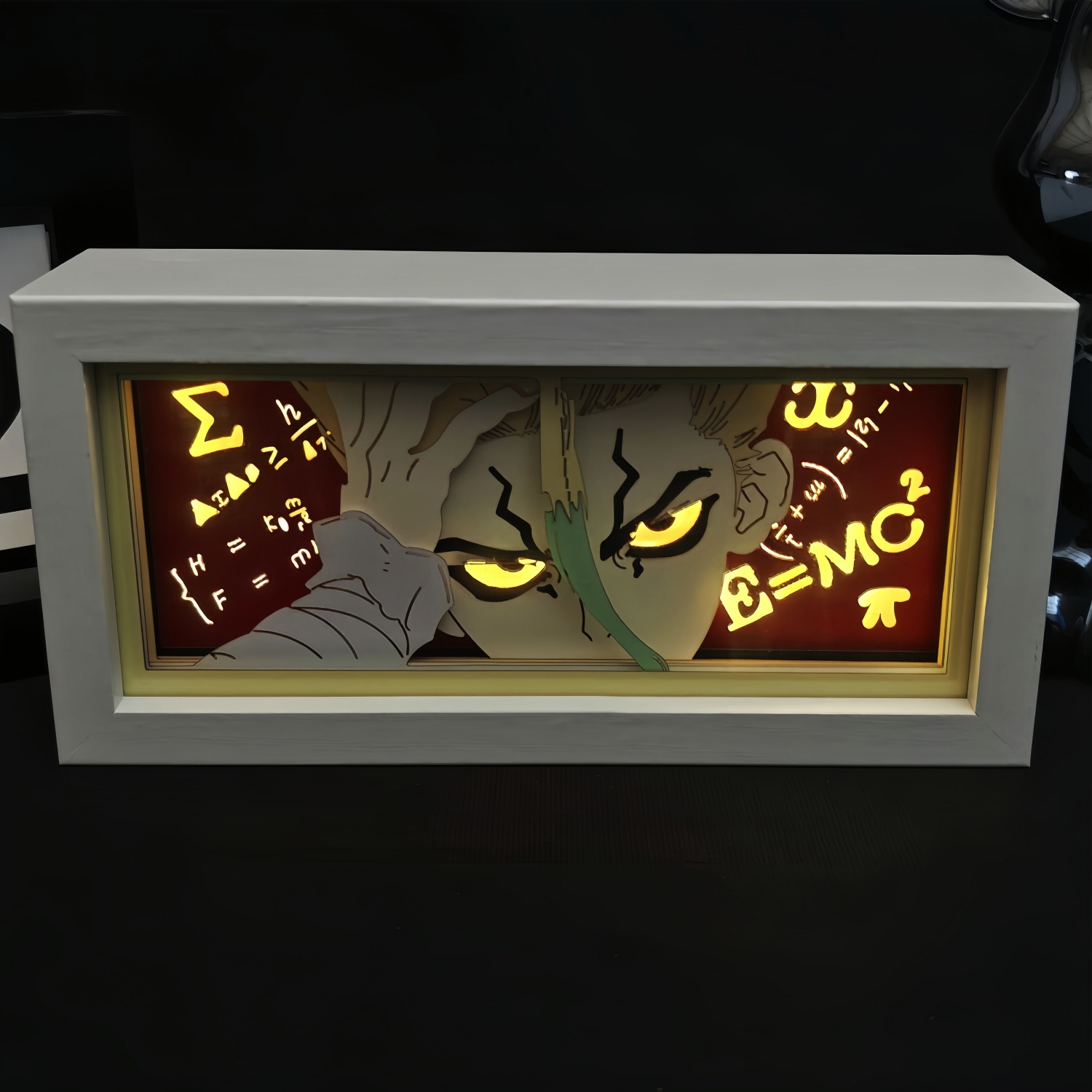 Stone Epoch Animation Paper Carving Lamp Surrounding Stone God Thousand Empty Paper-cut Photo Frame Lamp Birthday Gift Decoration Desktop Ornaments