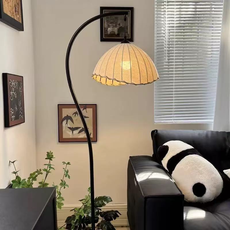 Picture of Antique crescent non-standard floor lamp net popular home hotel fishing lamp new high-class atmosphere bedroom high color value