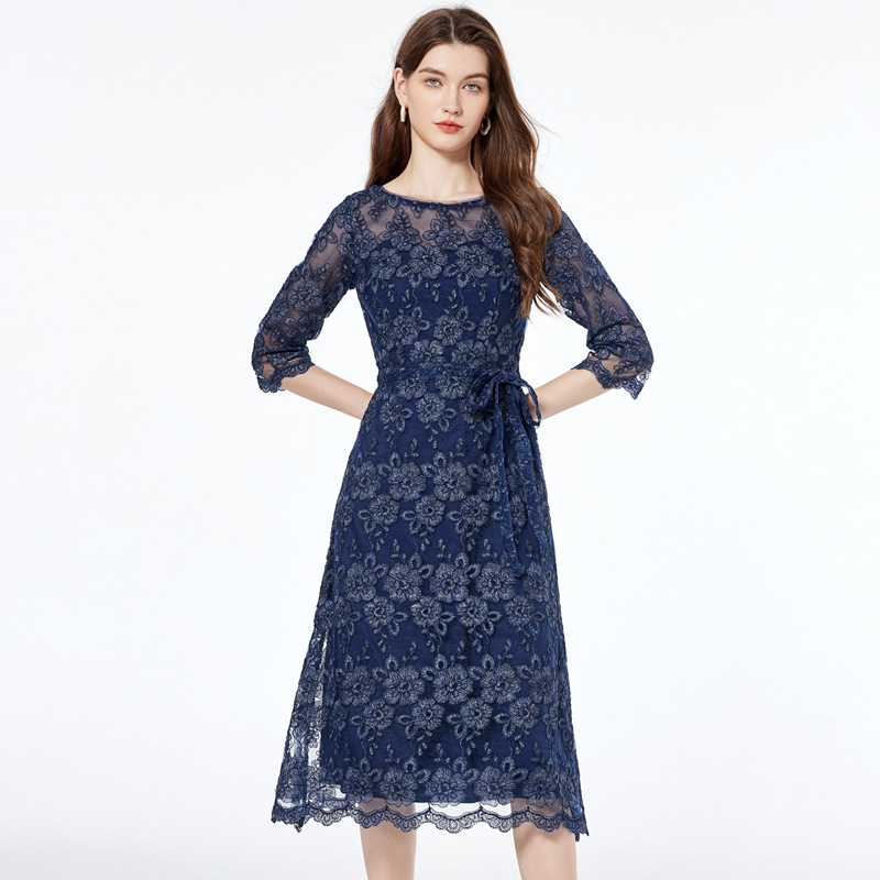 Picture of Evening dress women's spring and autumn light luxury niche socialite embroidery dress noble mother wedding happy mother-in-law wedding banquet