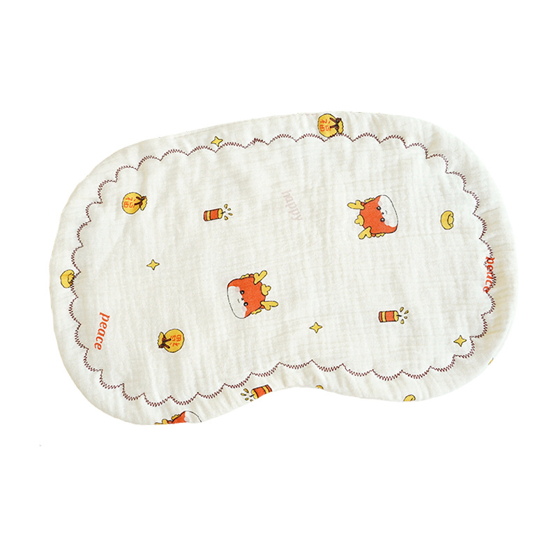 Picture of Sweat-Absorbent and Non-Stuffy Cartoon Kidsren's Pillow, Soft and Breathable Eight-Layer Gauze Baby Pillow, Cloud Pillow, Newborn Category a