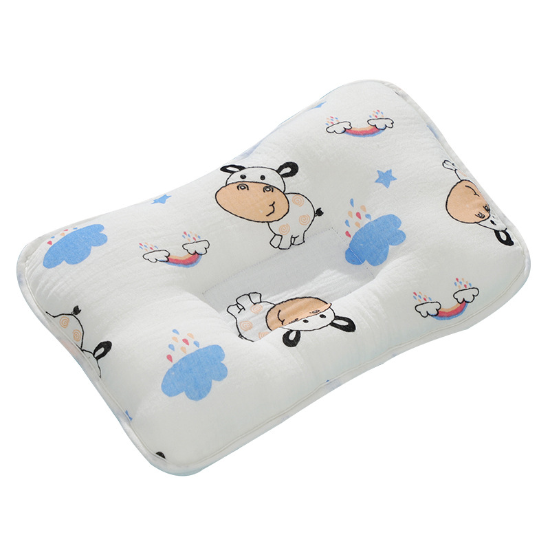 Picture of Baby Pillow Newborn Baby Pillow Shaped Pillow Anti-Eccentric Head Four-Season Universal Printed Gauze Summer Manufacturer Wholesale
