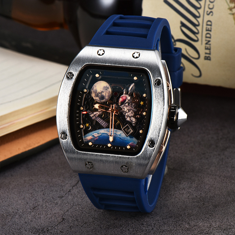 Picture of Factory wholesale foreign trade new barrel-shaped space astronaut luminous hollow tourbillon fashion men's wrist watch